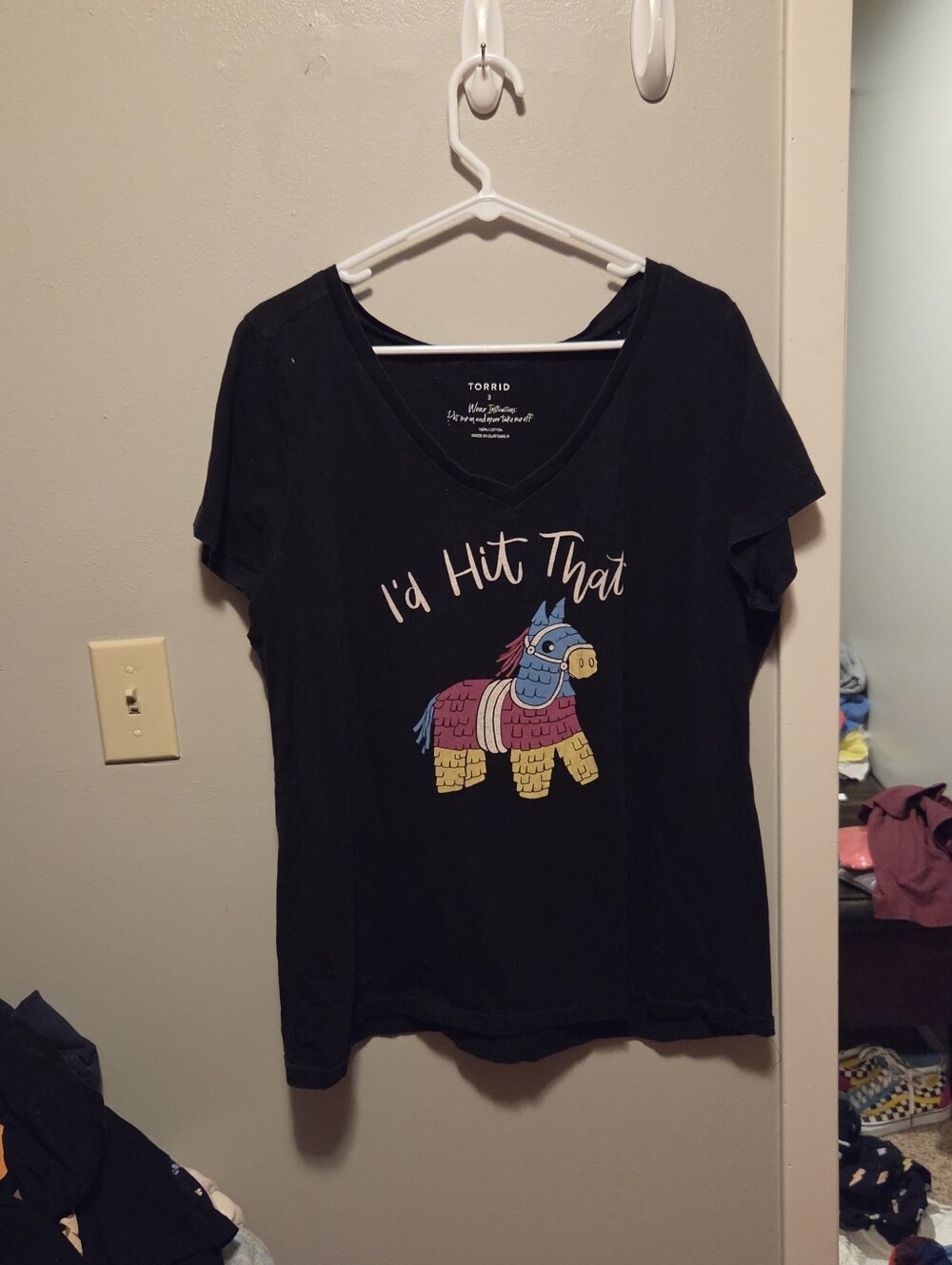 torrid Black Piñata Graphic Tee with Pink, Blue & Yellow Print
